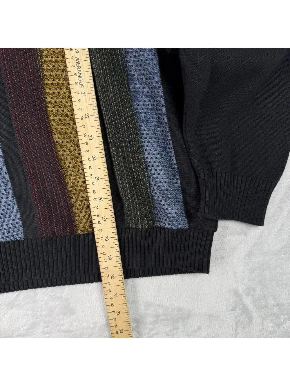 Vintage Tosani Canada Made Coogi Style Knit Sweater Multicolor Textured Men Sz M - Picture 5 of 7